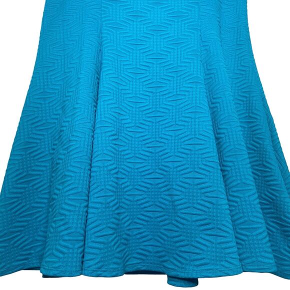 Torrid Dress Size 1X Skater Teal Blue Textured Fit & Flare Sleeveless Sweetheart - Picture 9 of 9